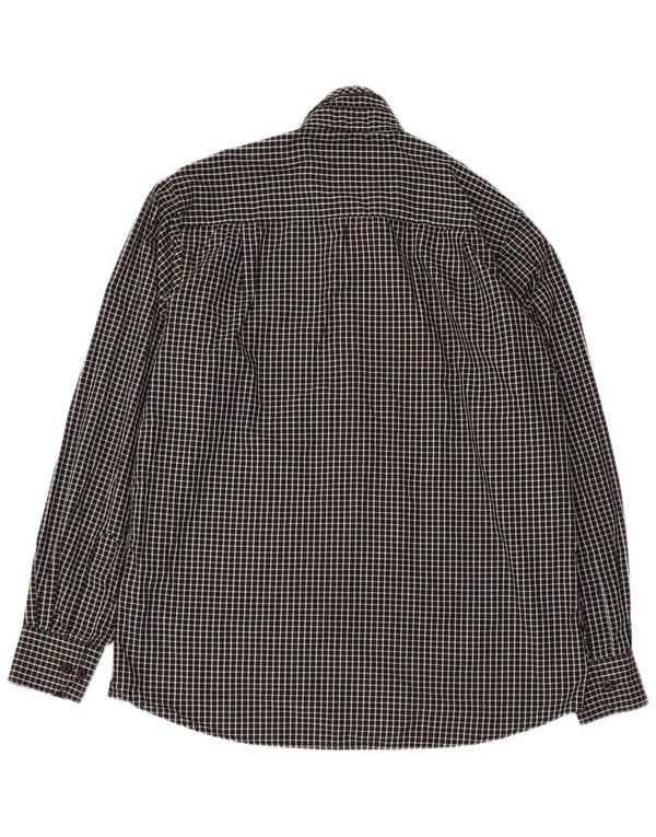 Camicia da uomo dalla vestibilità regolare Pierre Cardin a quadri neri grandi