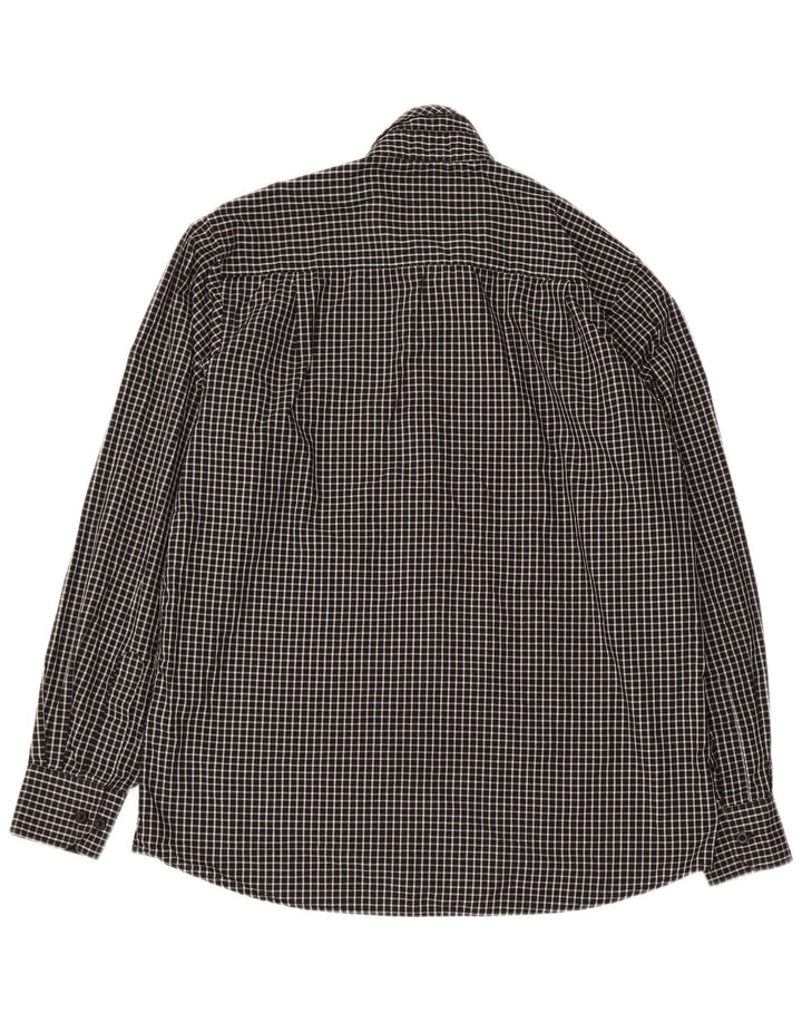Camicia da uomo dalla vestibilità regolare Pierre Cardin a quadri neri grandi