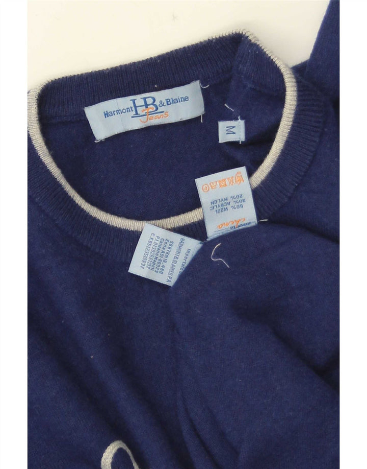 Maglione maglione girocollo con grafica da uomo Harmont & Blaine blu navy medio