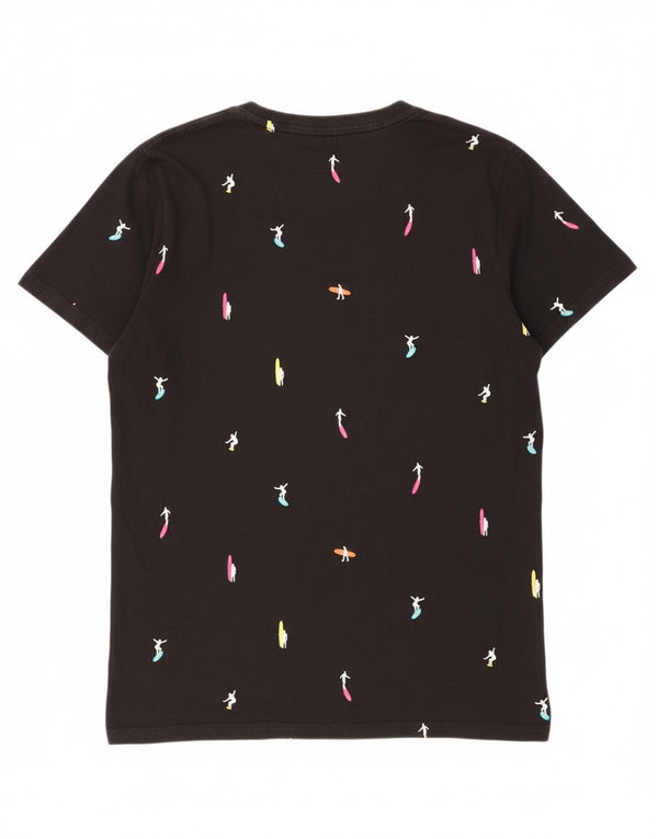 Superdry Womens Graphic T-Shirt Top UK 16 Large Black Cotton Beach