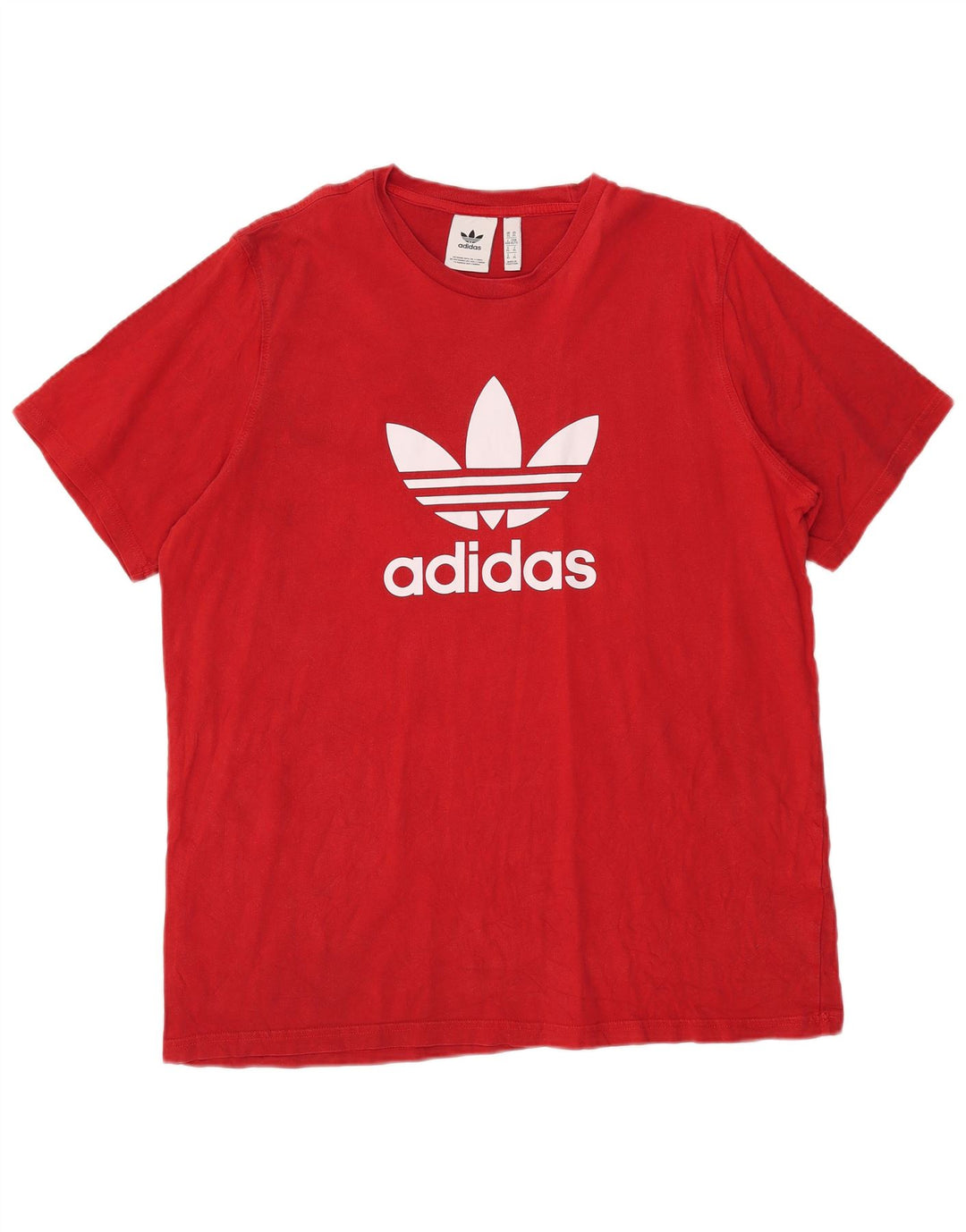 T-shirt grafica da uomo Adidas Top XL in cotone rosso