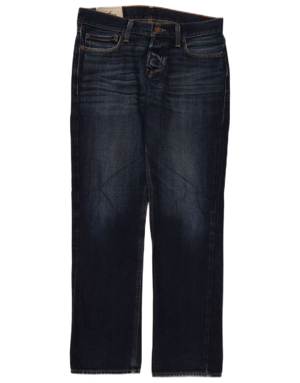 Jeans dritti da uomo Hollister W30 L30 in cotone blu navy