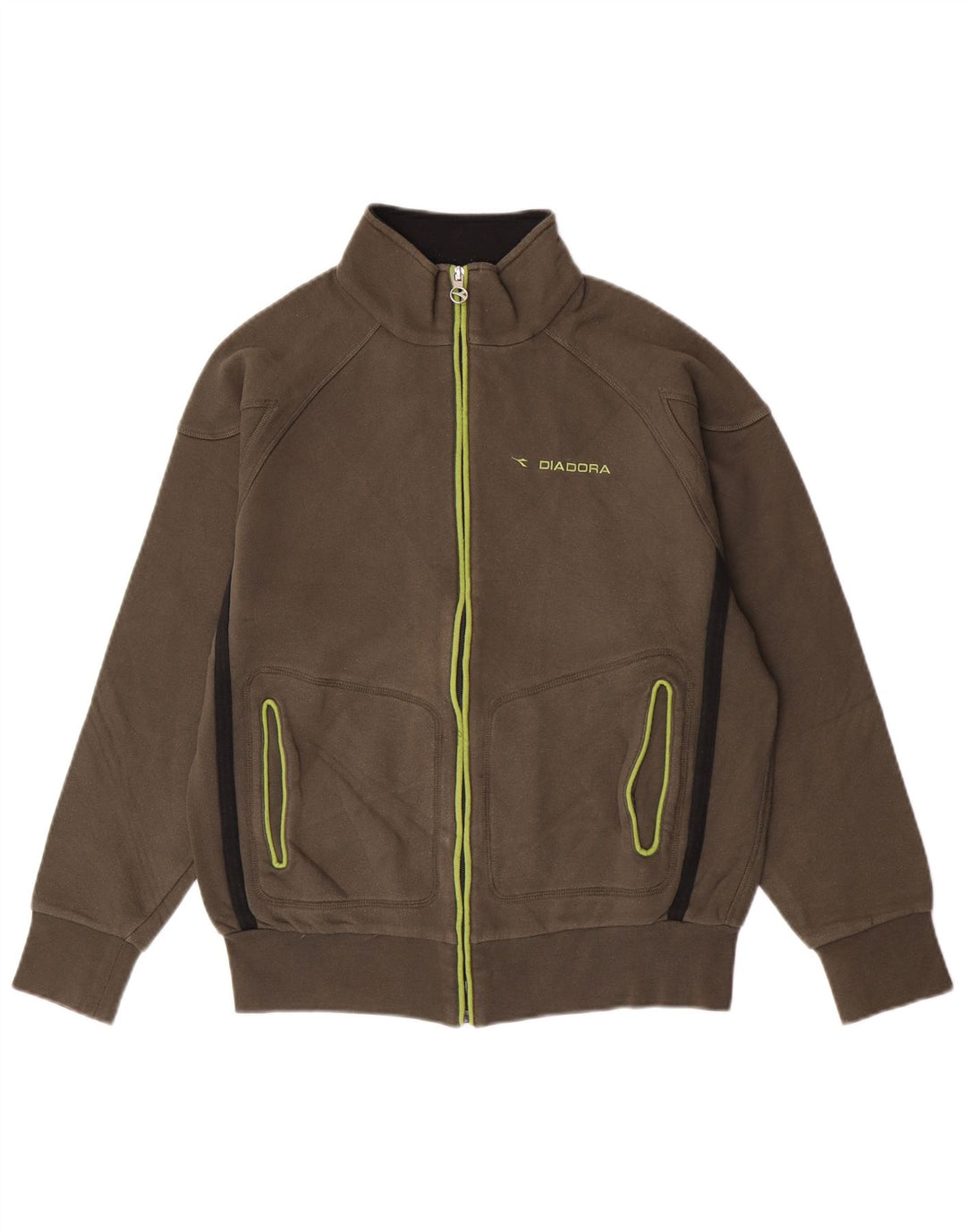 Giacca da tuta da uomo Diadora in cotone kaki medio