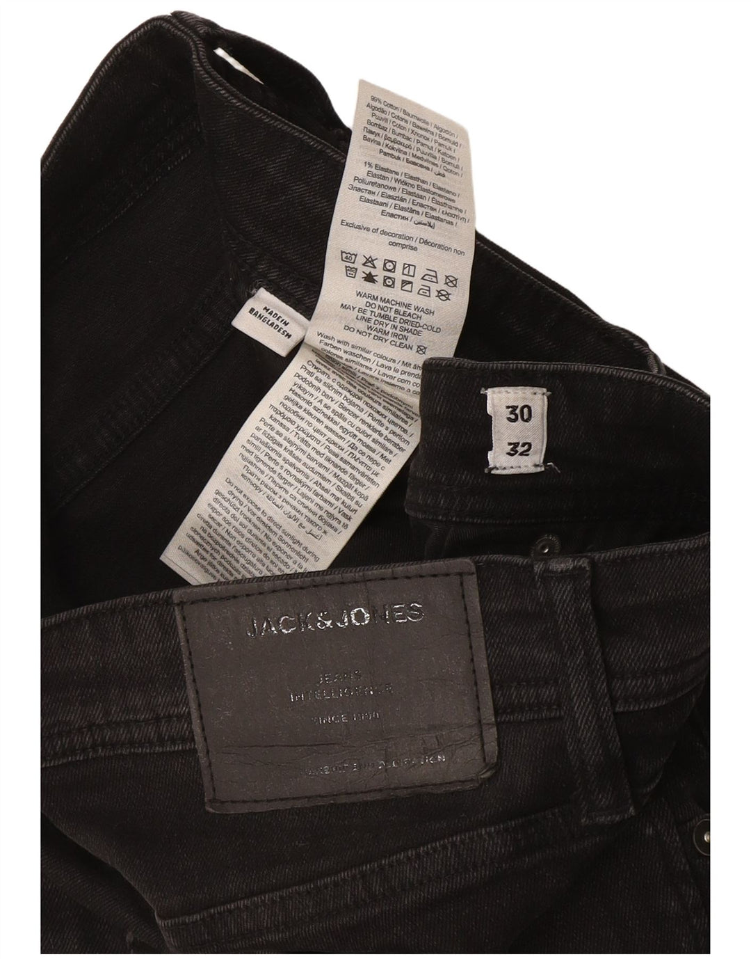 Jack & Jones Uomo GLENN Slim Jeans W30 L32 Cotone Grigio