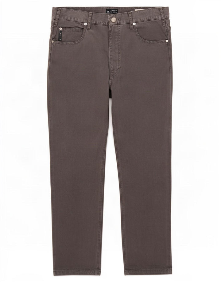 Pantaloni casual da uomo vestibilità regolare Armani W34 L28 cotone grigio