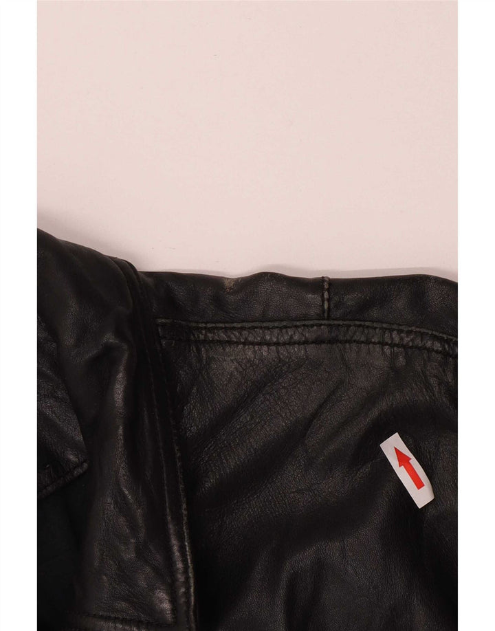 Giubbotto bomber in pelle da uomo selezionato UK 40 grande nero