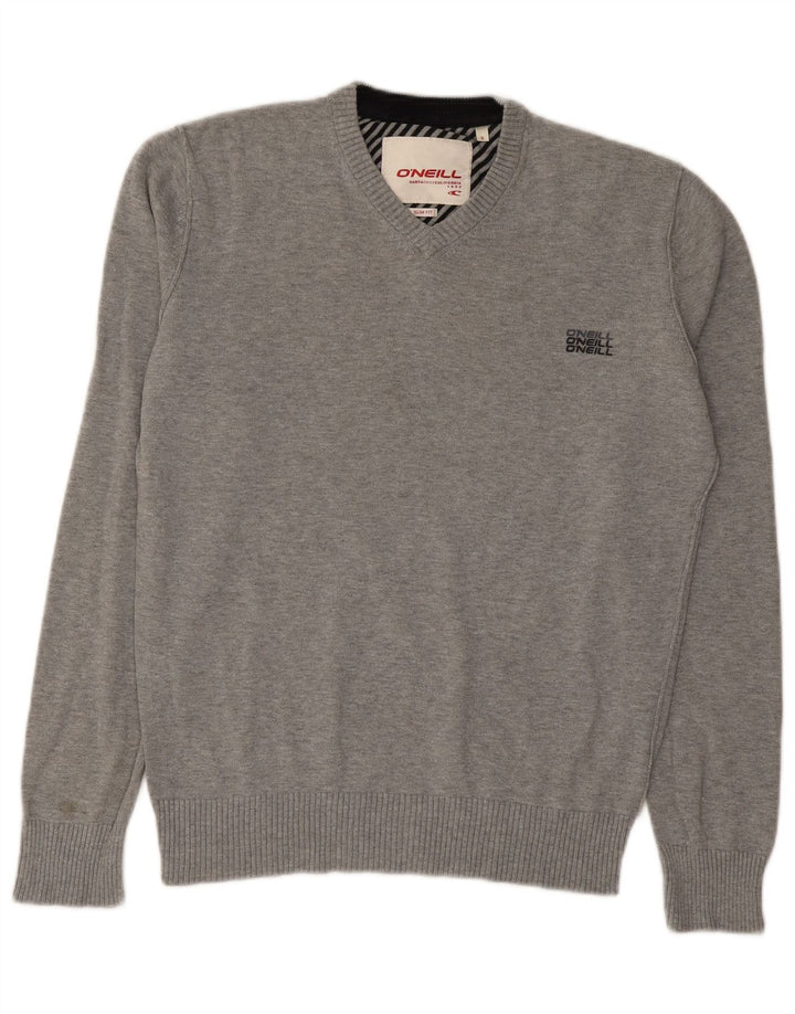 Maglione da uomo con scollo a V O'Neill piccolo in cotone grigio