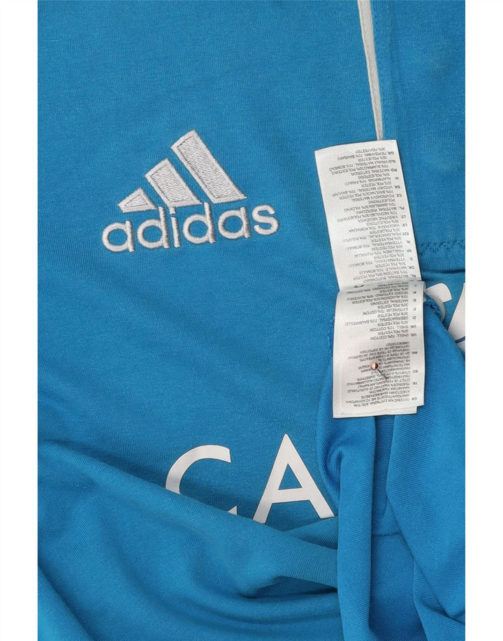 Polo grafica ADIDAS da uomo Italia grande in cotone blu