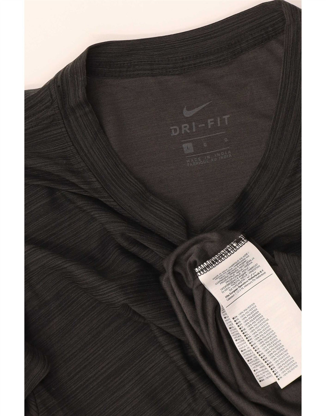 T-shirt Nike Dri Fit da uomo, grande, in poliestere a righe nere