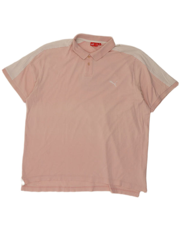 Polo grafica da uomo Puma 2XL cotone color block rosa