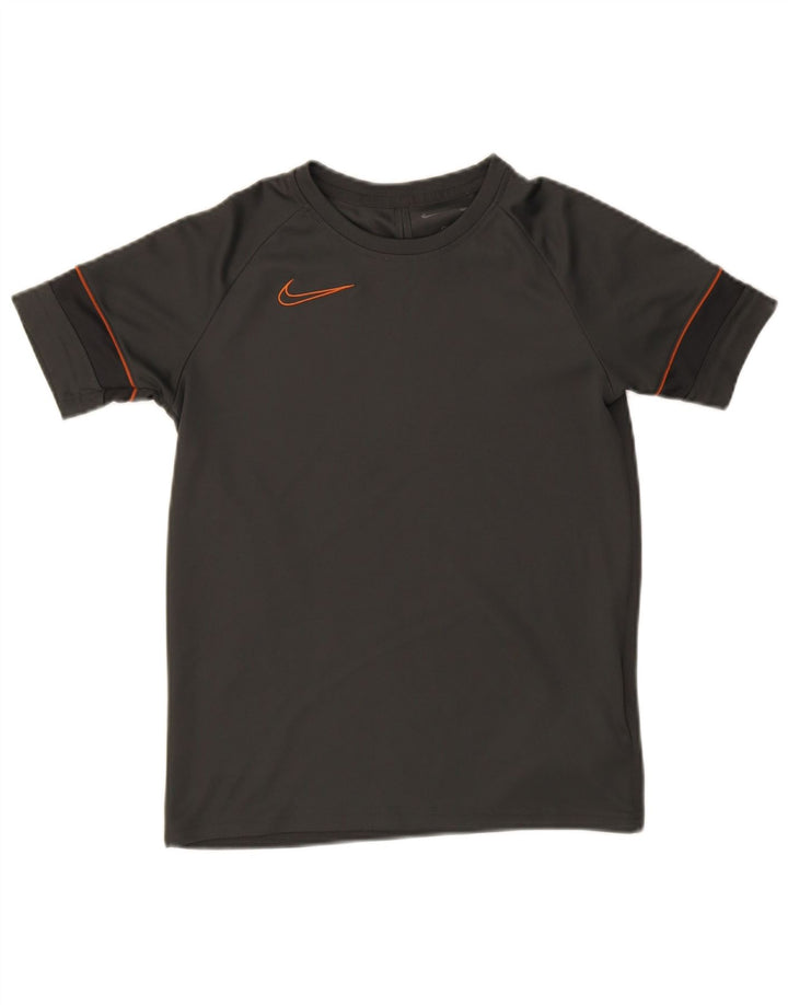 T-shirt Nike da ragazzo, top 12-13 anni, grande, grigia, in poliestere sportivo
