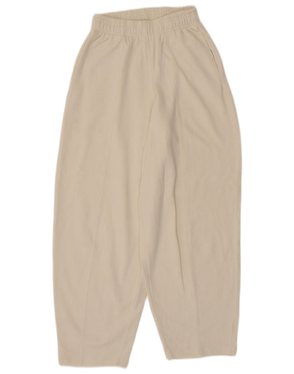 Zara Womens Tracksuit Trousers UK 8 Small  Off White Cotton