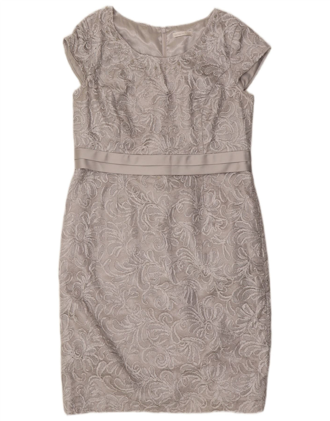 Abito tubino da donna Jacques Vert UK 16 grande poliestere grigio