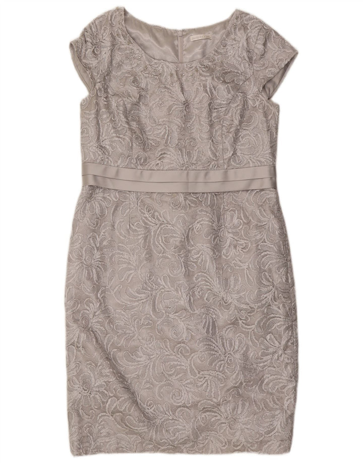 Abito tubino da donna Jacques Vert UK 16 grande poliestere grigio