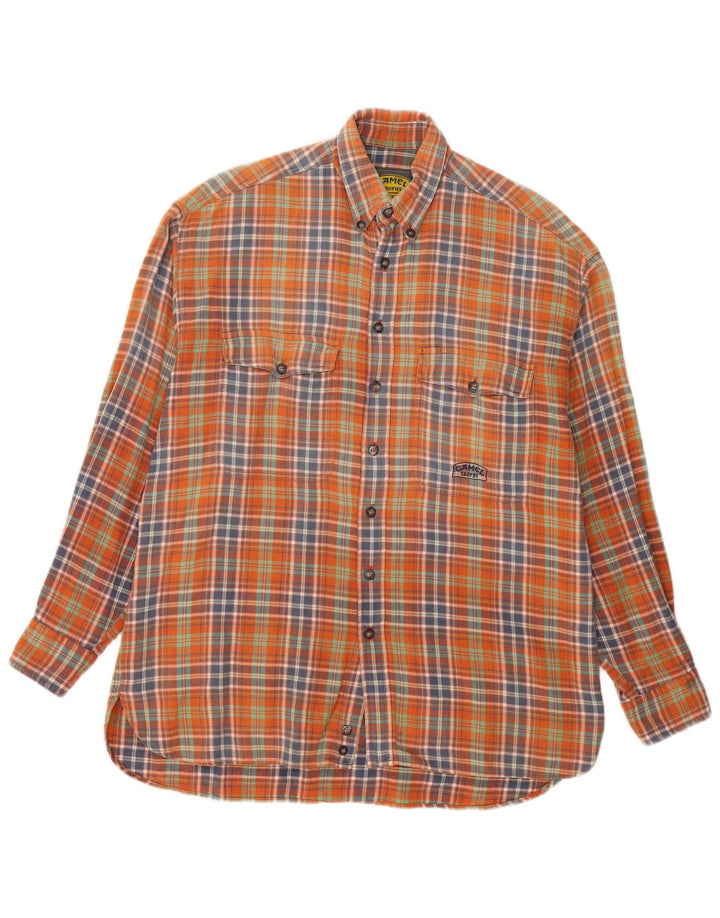 Camicia in flanella da uomo Camel Active a quadri arancione medio