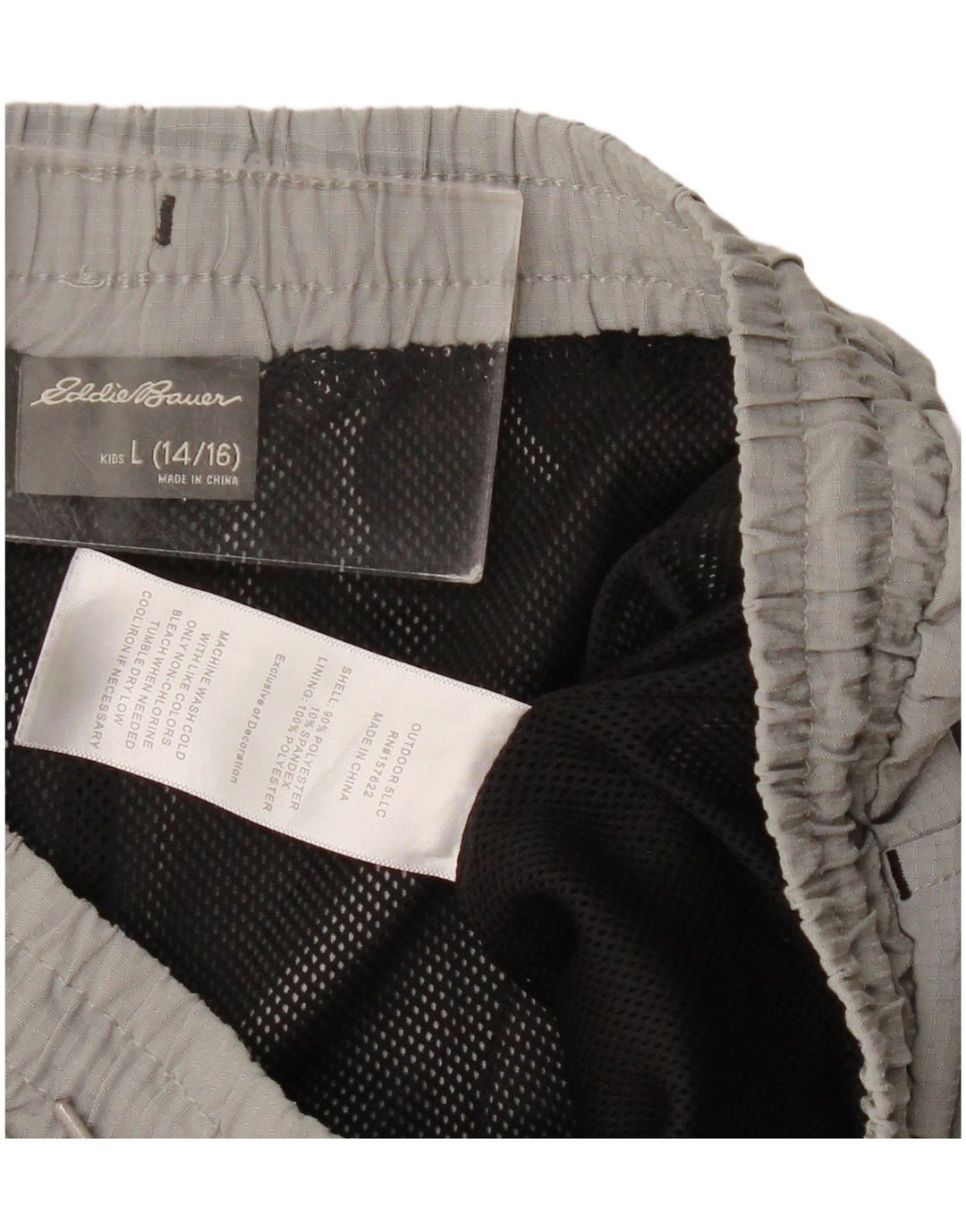 Pantaloncini sportivi da ragazzo Eddie Bauer 14-15 anni Large in poliestere grigio
