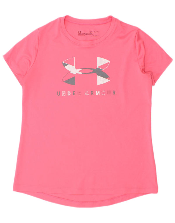 Maglietta grafica Under Armour per ragazze Heat Gear 7-8 anni piccola rosa