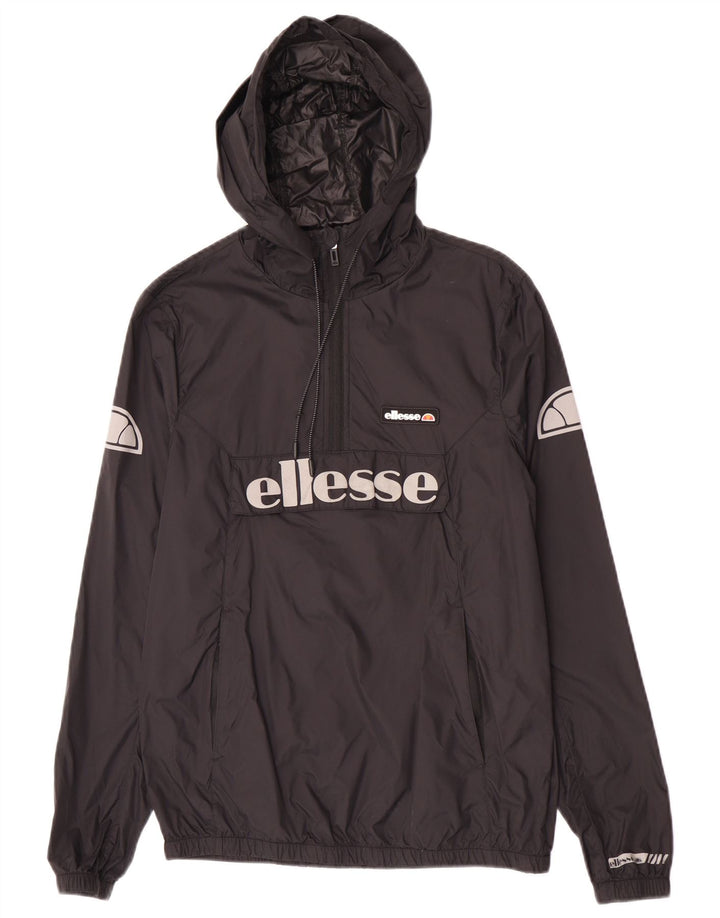Giacca antipioggia da uomo Ellesse con cappuccio Anorak UK 34 XS nera in poliammide