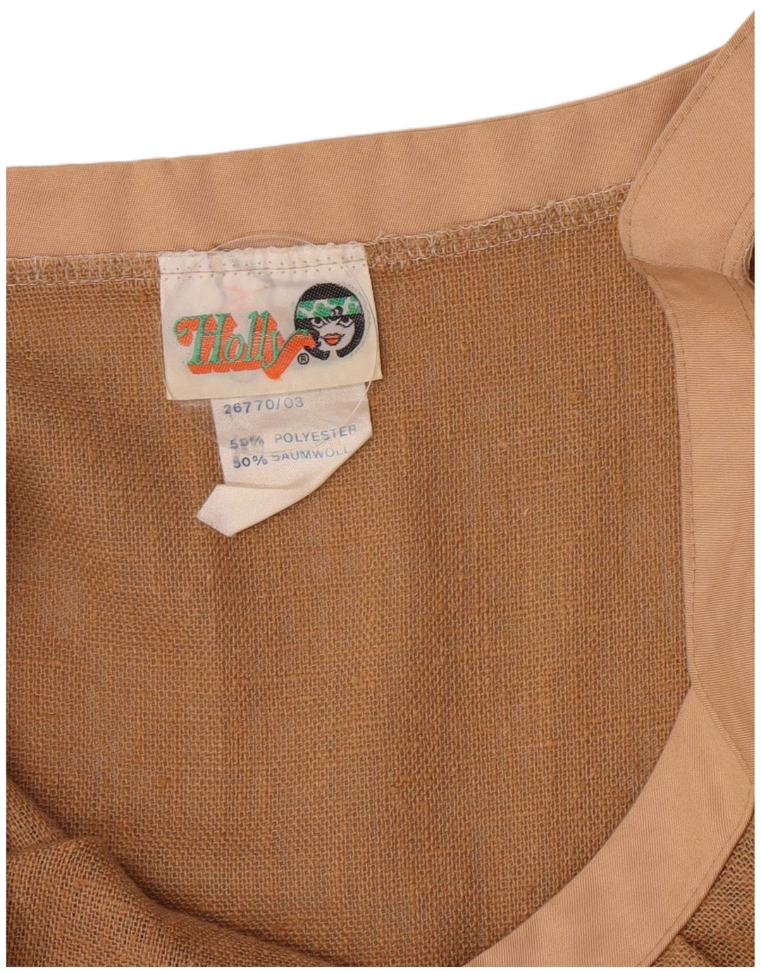 Abito sottoveste vintage da donna EU 38 Poliestere beige medio