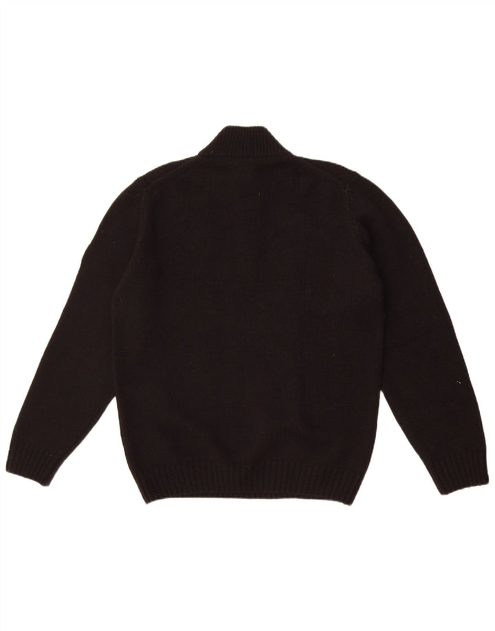 Murphy & Nye Maglione da uomo con zip sul collo e maglione in lana nera media