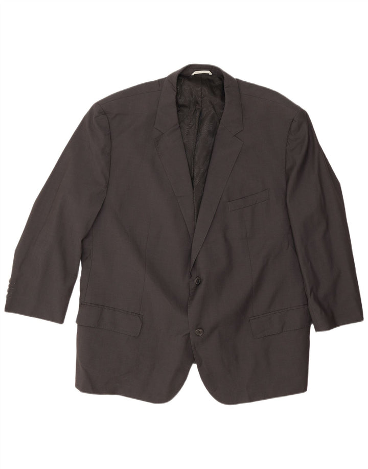 Giacca blazer da uomo Hugo Boss Guabello a 2 bottoni taglia 56 in lana vergine grigia