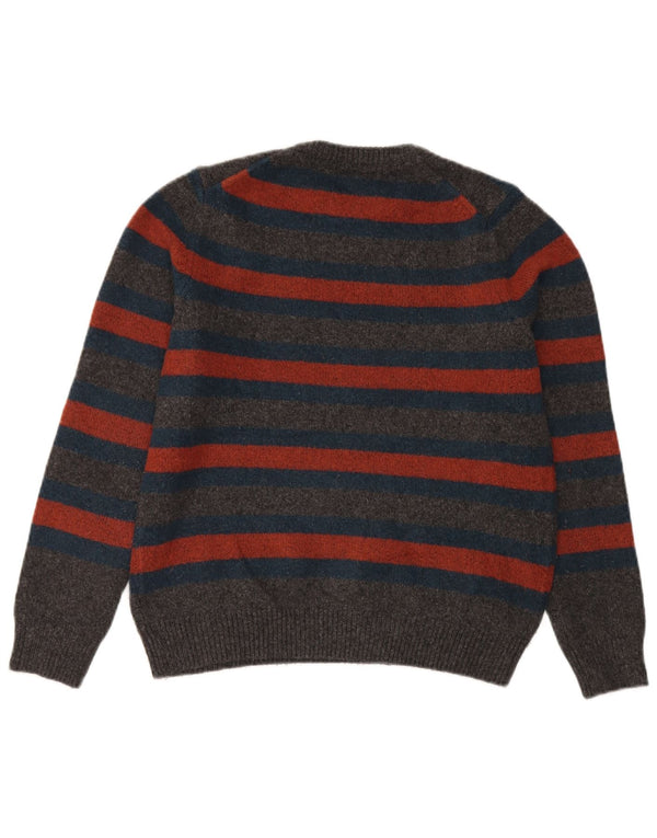 Maglione maglione girocollo da donna Marks & Spencer UK 16 grandi righe grigie