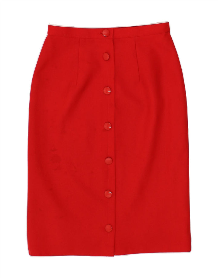 VINTAGE Womens Midi Skirt IT 40 Small W26 Red Vintage Vintage and Second-Hand Vintage from Messina Hembry 