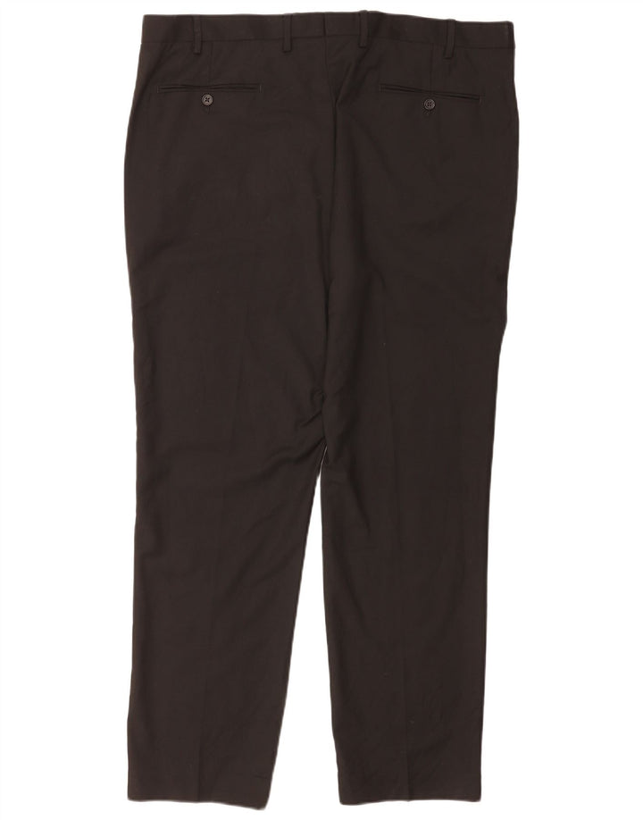 Pantaloni da abito vestibilità regolare da uomo Marks & Spencer W40 L31 poliestere nero
