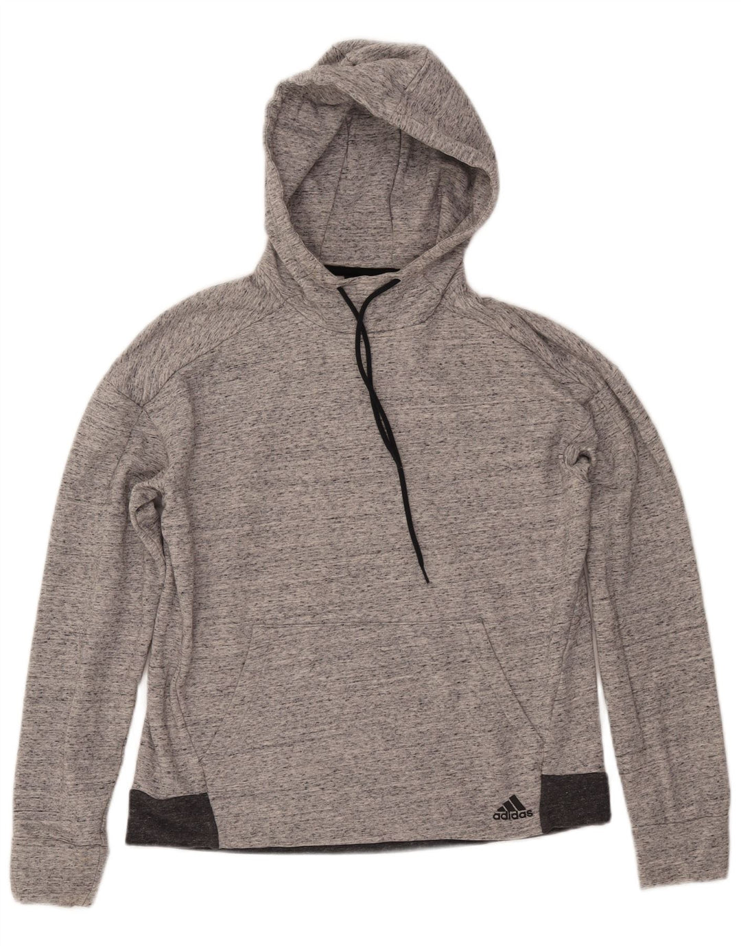 Maglione con cappuccio da donna ADIDAS UK 16/18 grande cotone chiazzato grigio