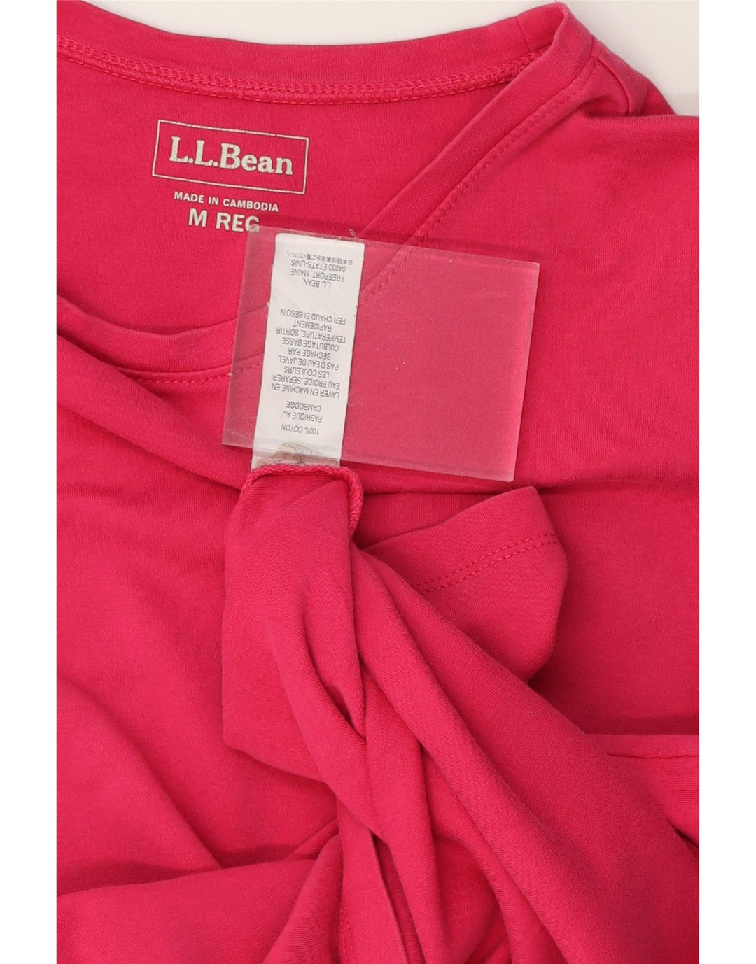 L.L.BEAN Womens T-Shirt Top UK 14 Medium Pink Cotton Vintage L.L.Bean and Second-Hand L.L.Bean from Messina Hembry 