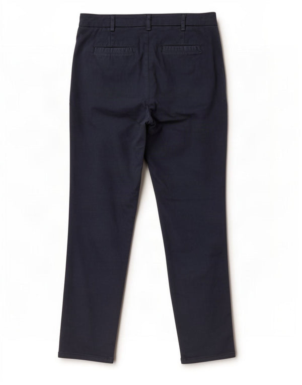 Pantaloni chino slim da donna Benetton UK 12 medi W30 L28 cotone blu navy
