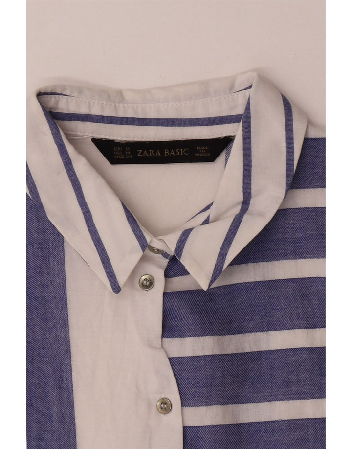 Camicetta senza maniche da donna Zara UK 12 medio blu navy a righe