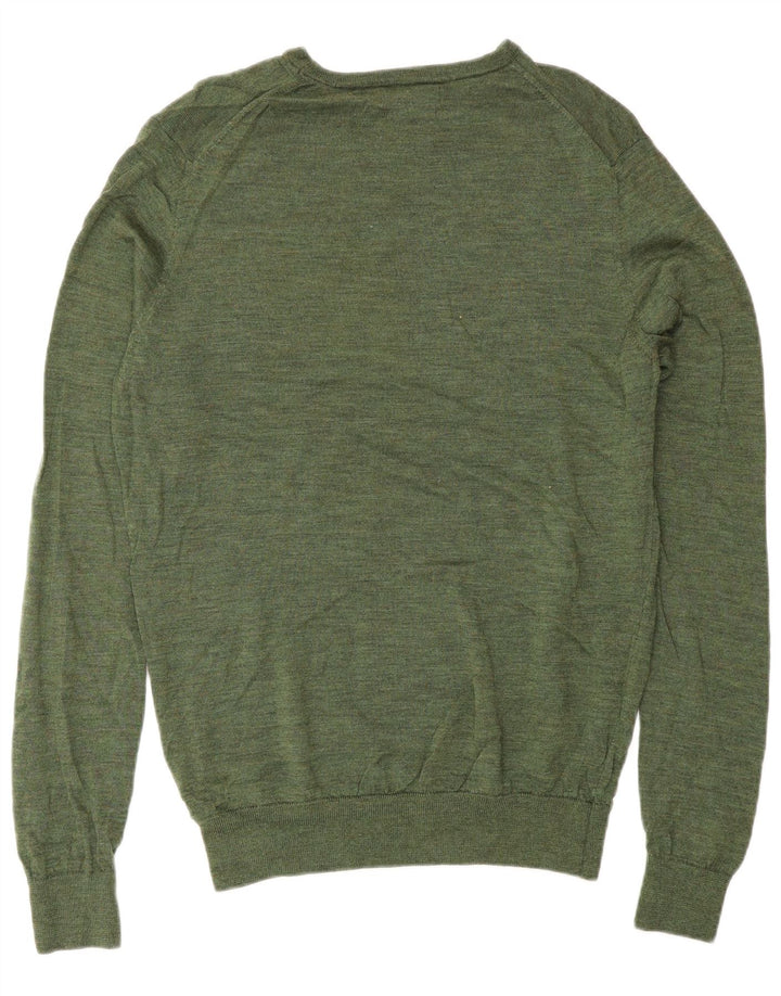 Maglione Zara da uomo con scollo a barca in lana verde medio