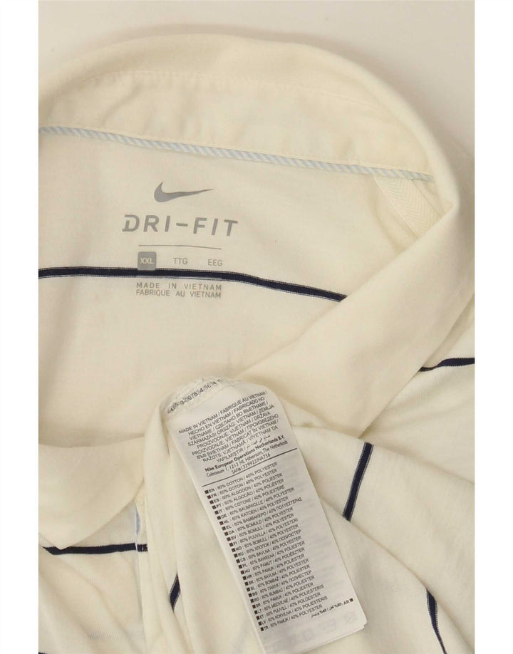 Polo Nike da uomo vestibilità regolare 2XL cotone a righe bianche