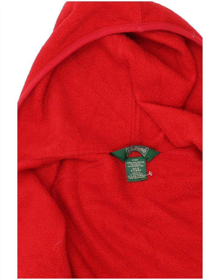 Giacca in pile con cappuccio L.L.Bean da bambino 5-6 anni in poliestere rosso medio