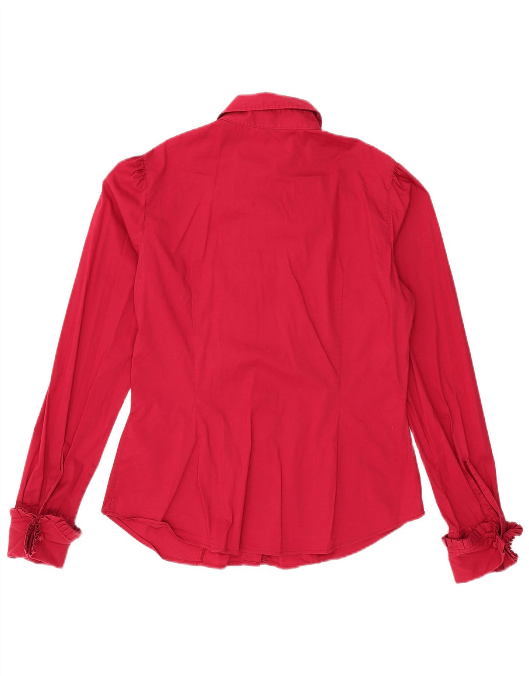 BENETTON Camicetta da donna UK 16 grande cotone rosso