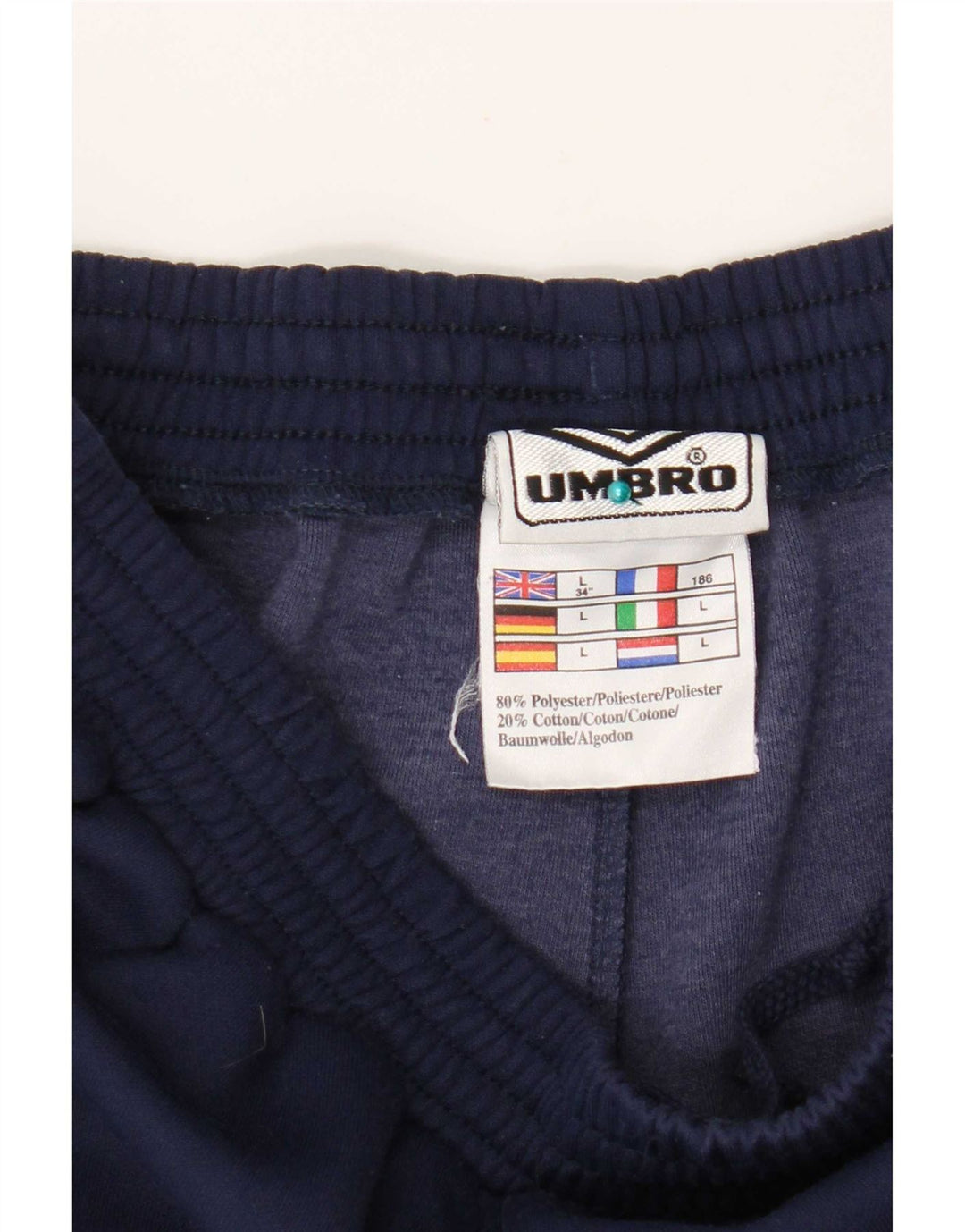 Pantaloni da tuta con grafica Umbro da uomo, pantaloni da jogging, grandi, in poliestere blu navy