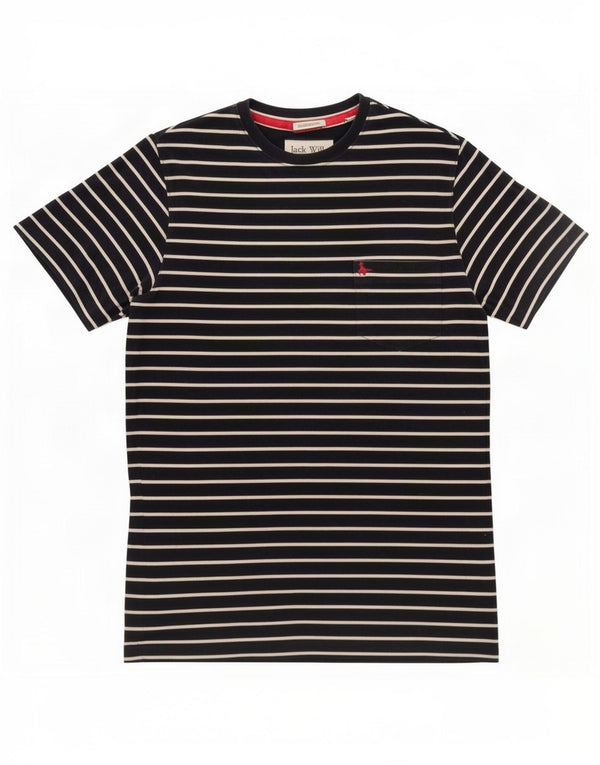 T-shirt da uomo dalla vestibilità classica Jack Wills Top piccola in cotone a righe blu navy