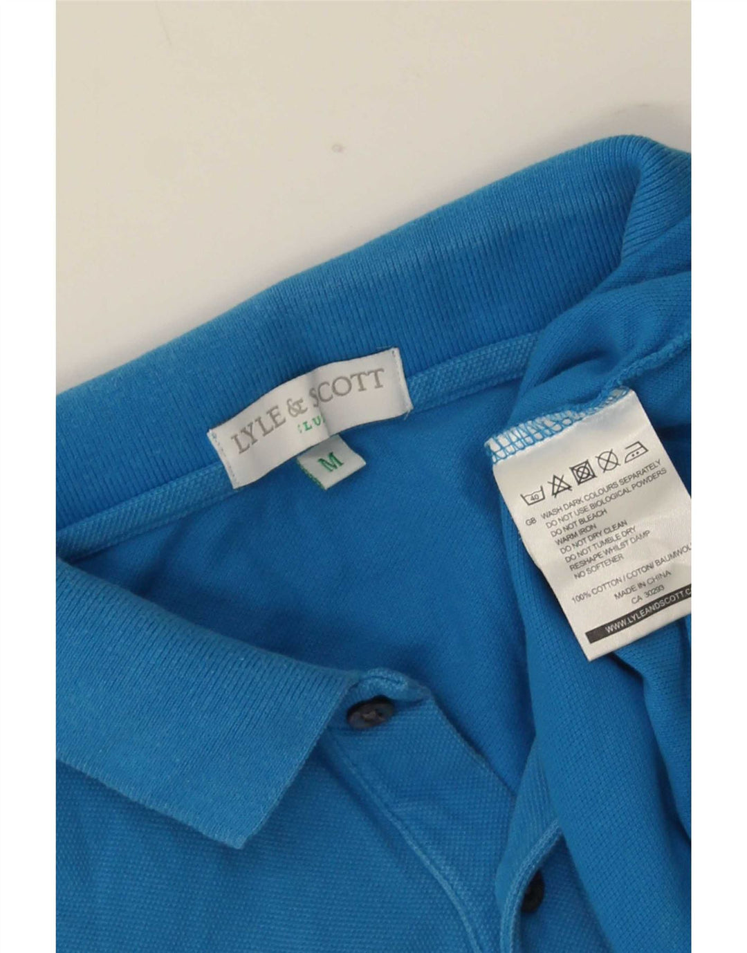 Polo da uomo Lyle & Scott in cotone blu medio
