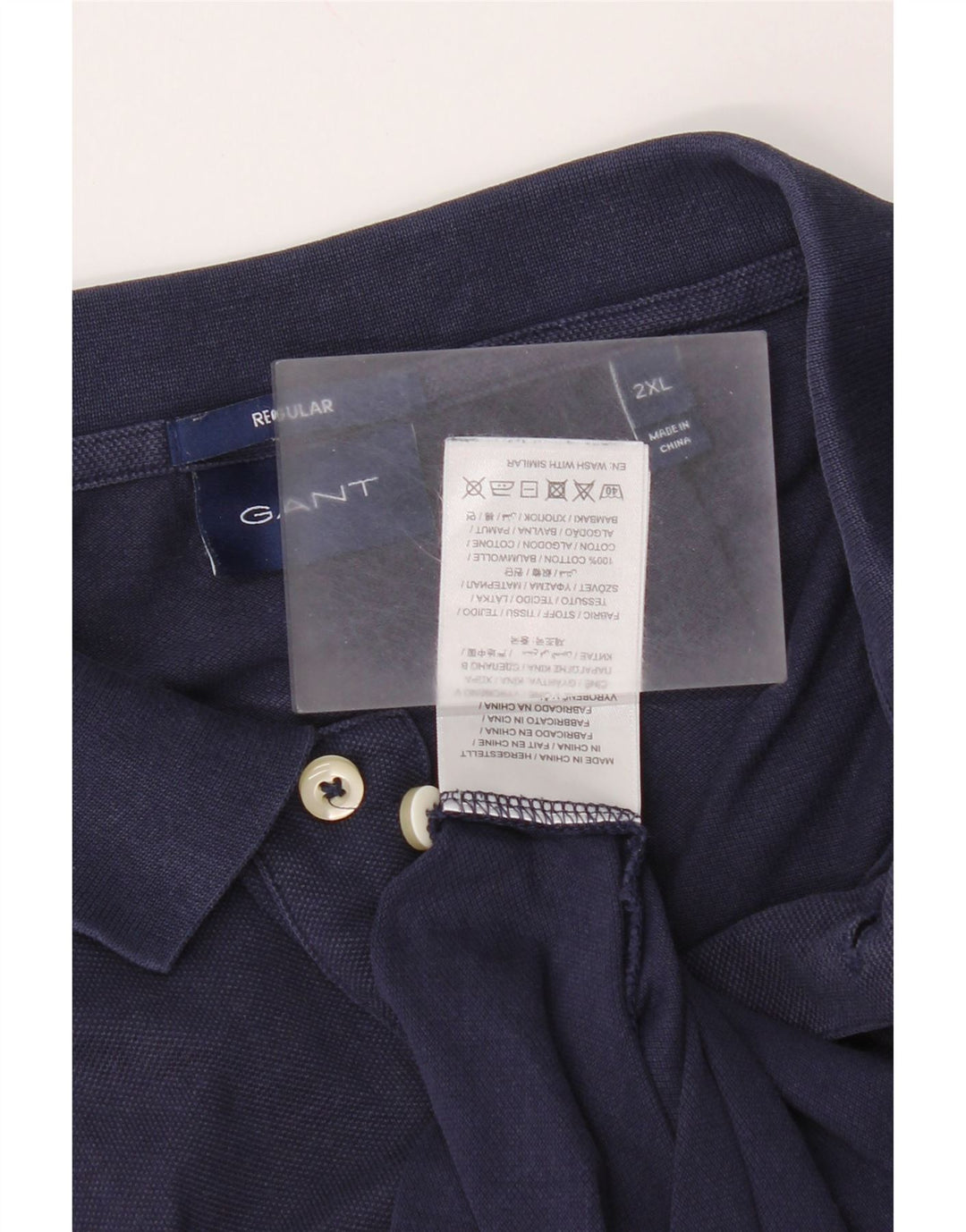 Polo Gant da uomo vestibilità regolare 2XL in cotone blu navy