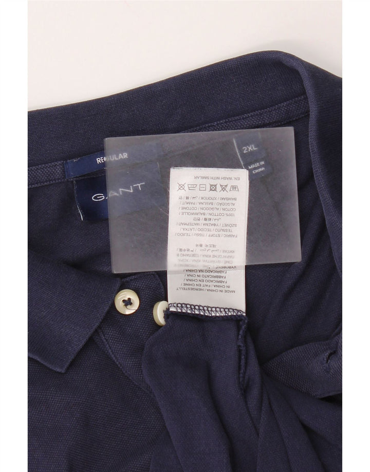 Polo Gant da uomo vestibilità regolare 2XL in cotone blu navy