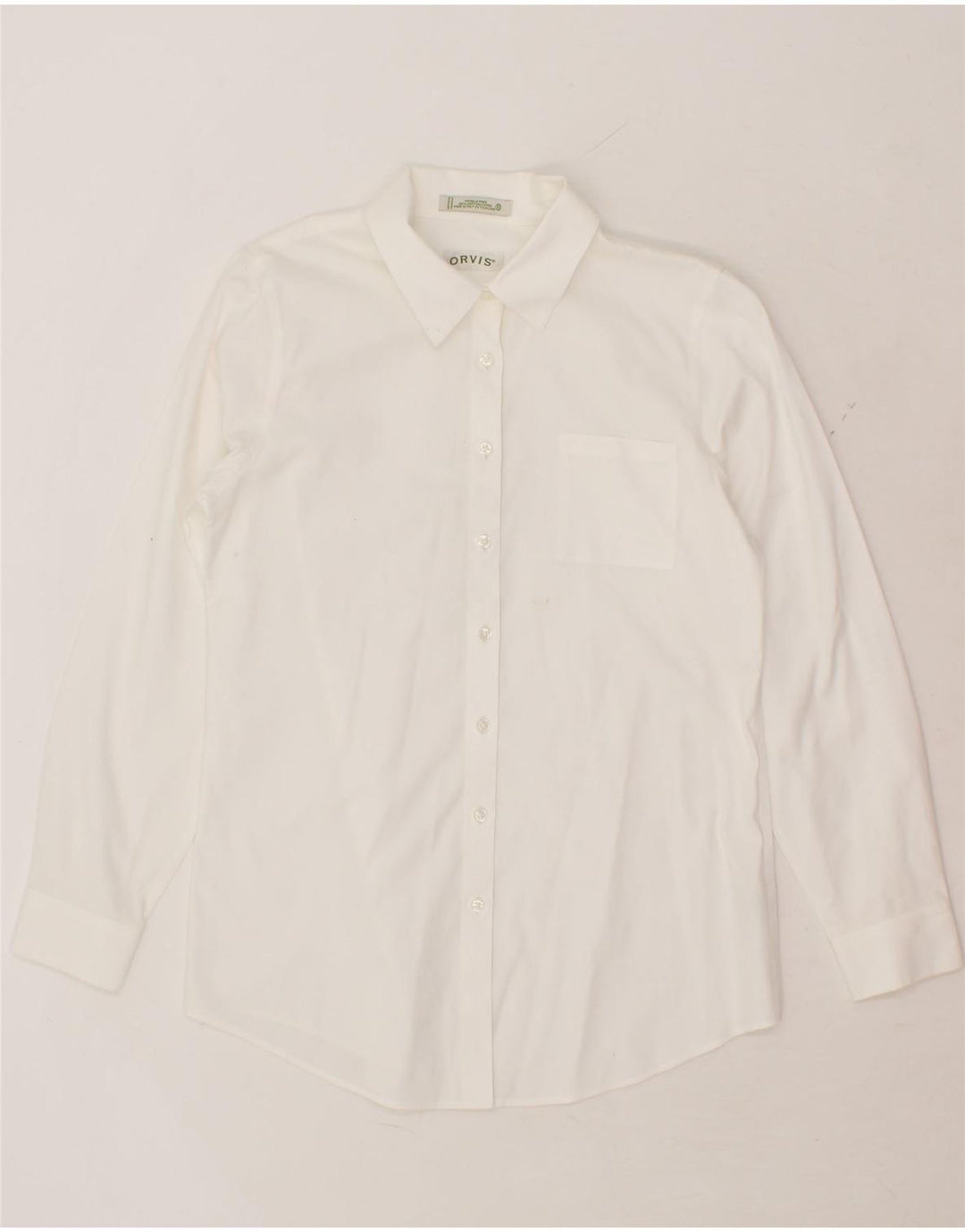 ORVIS Womens Shirt US 10 Large White Cotton Vintage Orvis and Second-Hand Orvis from Messina Hembry 