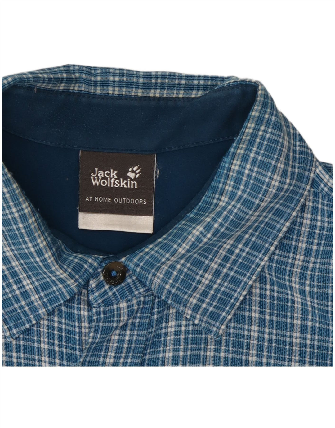 Camicia in flanella da uomo Jack Wolfskin UK 36/38 a quadri blu medio