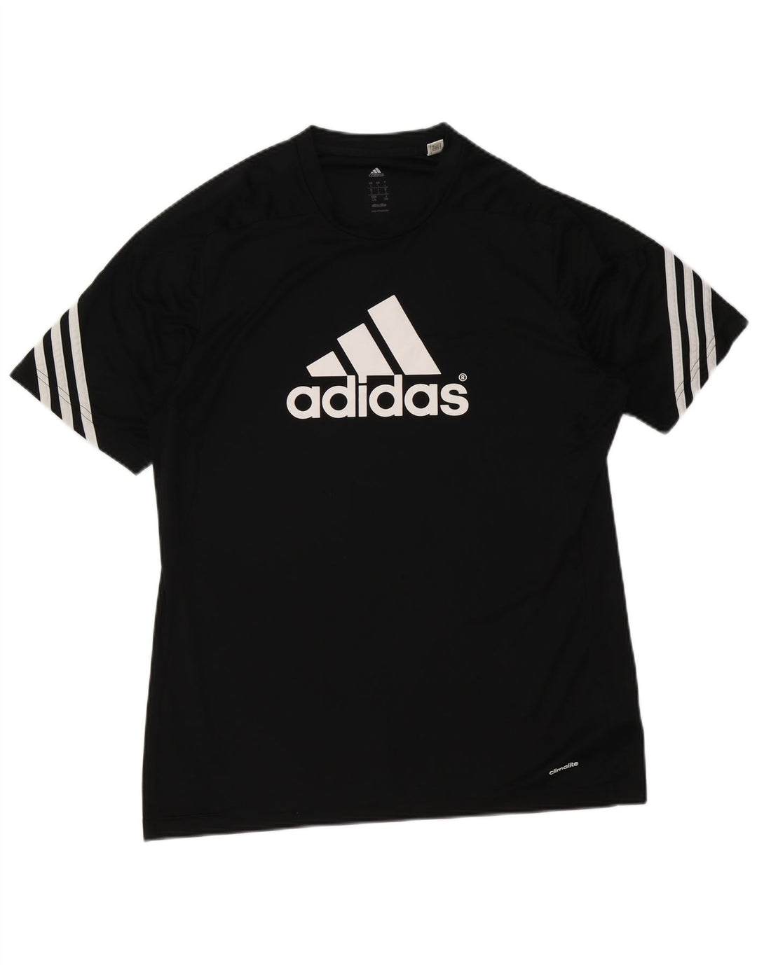 T-shirt grafica Adidas Climalite da uomo, grande, in poliestere nero