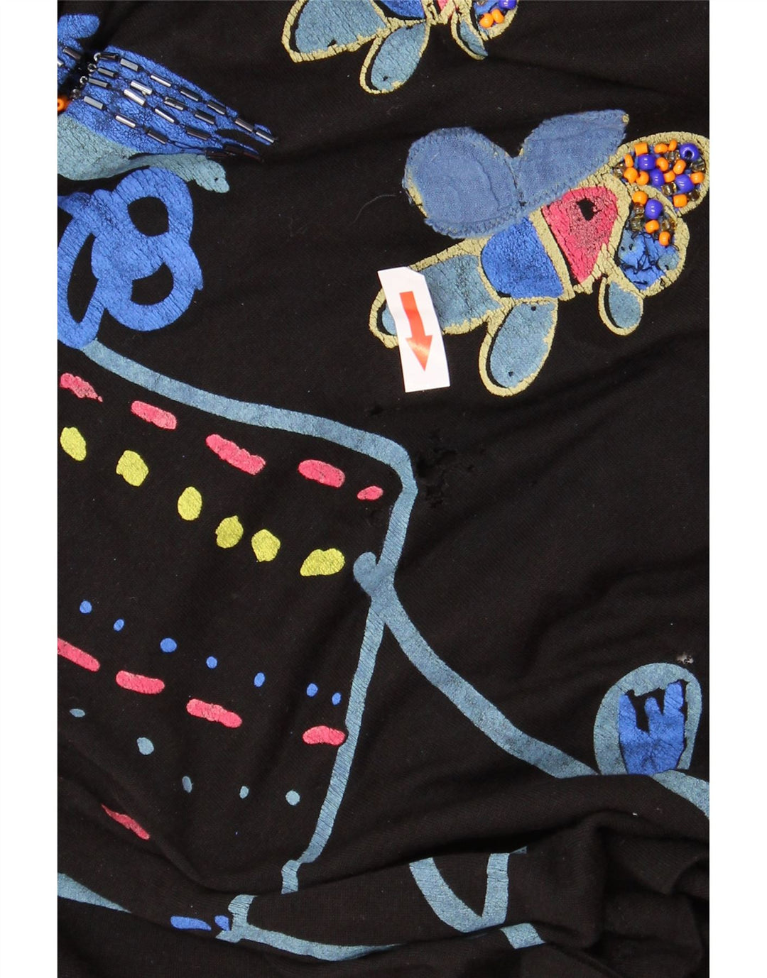 DESIGUAL Top grafico da donna manica lunga UK 16 Large Nero