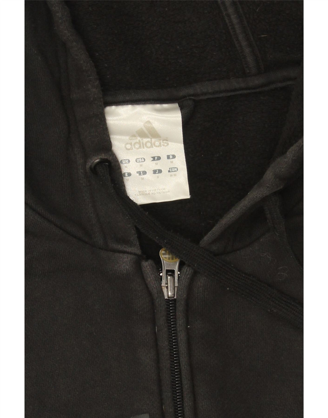Maglione con cappuccio e zip grafica da uomo Adidas in cotone nero medio