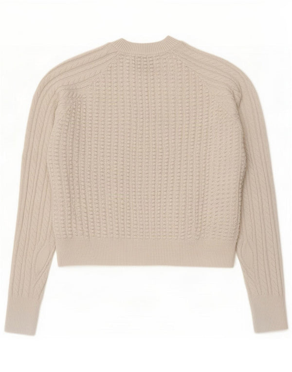 French Connection Womens Crop Crew Neck Jumper Sweater UK 16 Large White