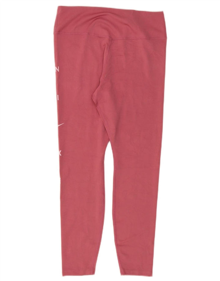 Leggings grafici Nike Dri Fit da donna UK 14 grande poliestere rosa
