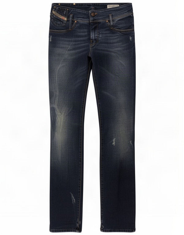 Jeans slim da donna Diesel Matic effetto consumato W27 L32 cotone blu