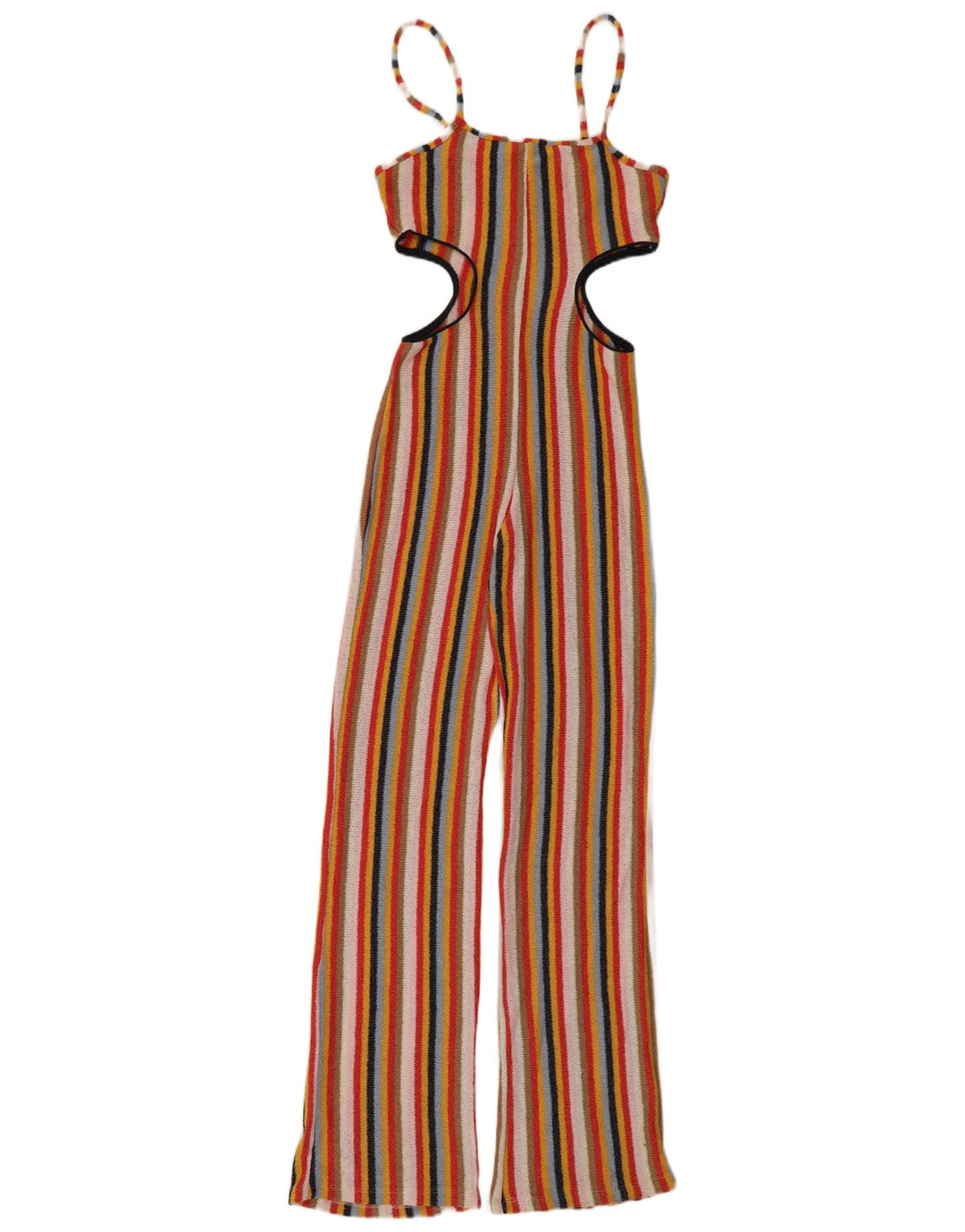 Tuta senza maniche ritagliata da donna Zara UK 12 media a righe multicolore